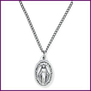 30" Stainless Steel Miraculous Medal Necklace Catholic Religious Jewelry Unisex